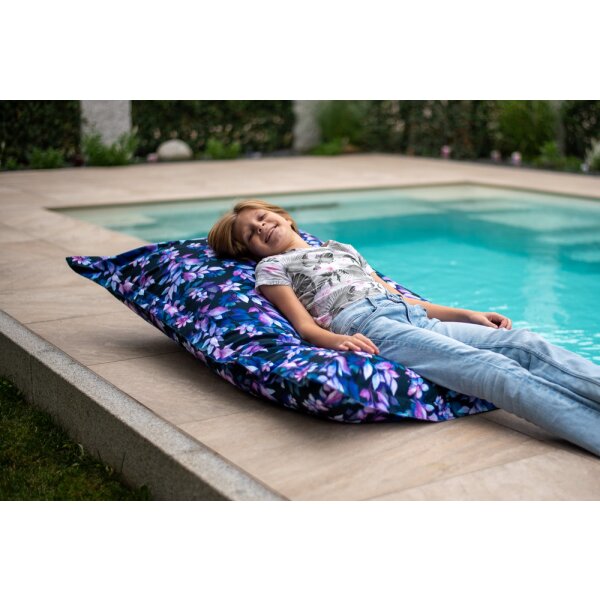 Chillstar bedruckter Sitzsack indoor / outdoor Aquarell Blätter und Blüten | 130 Liter  90 x 135 cm