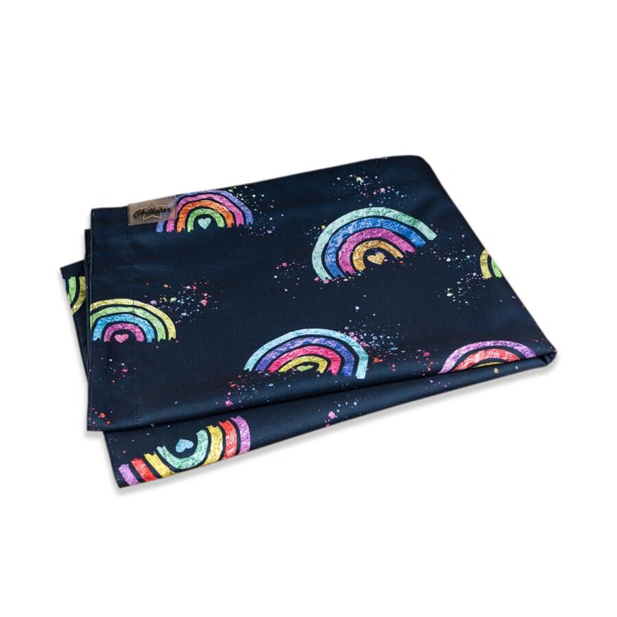 Chillstar Sitzsackbezug Glitter Look Rainbow Navy für Sitzsack 130 Liter | 90 x 135 cm