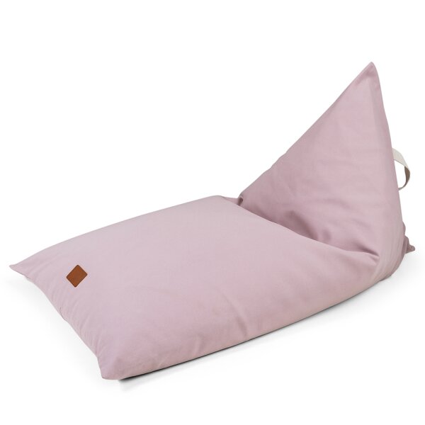 Liou einfarbiger Sitzsack Kinder "Uni" aus weicher Bio-Baumwolle inkl. Füllung 110x70x60cm (Rosa)