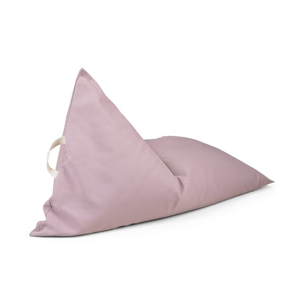 Liou einfarbiger Sitzsack Kinder "Uni" aus weicher Bio-Baumwolle inkl. Füllung 110x70x60cm (Rosa)