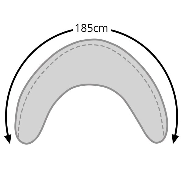 Stillkissen XXL Premium aus 100% Bio-Baumwolle Bezug abnehmbar - Magnolien auf Weiss | 185 cm Länge