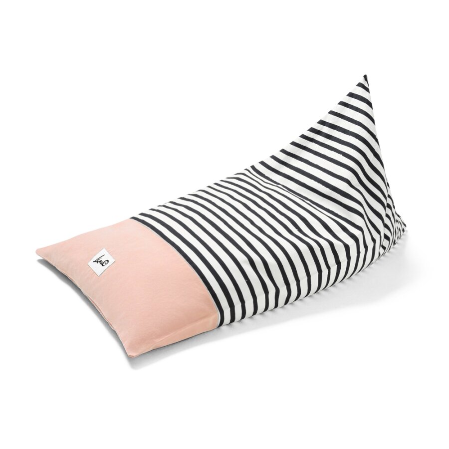 Liou Sitzsack Kinder "Zebra" aus weicher Bio-Baumwolle inkl. Füllung 110x70x60cm (Rosa)